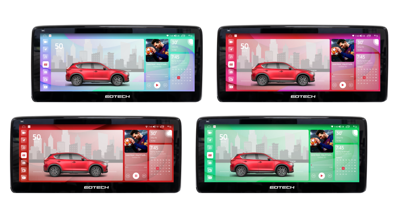 Giao diện màn hình ô tô thông minh GOTECH GT Mazda Pro