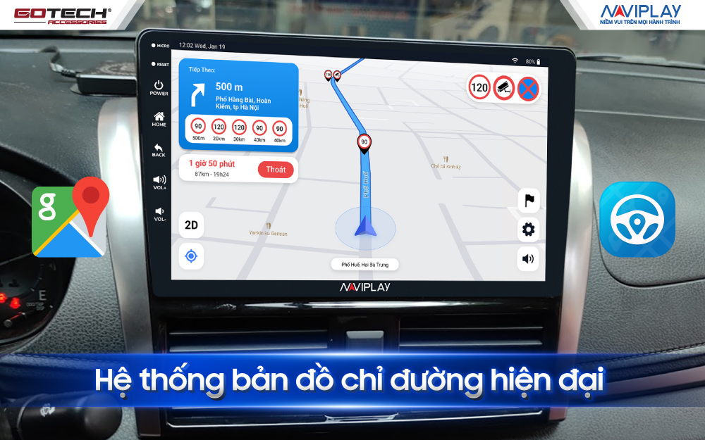 Màn hình ô tô thông minh NVP4 chỉ đường tiên tiến