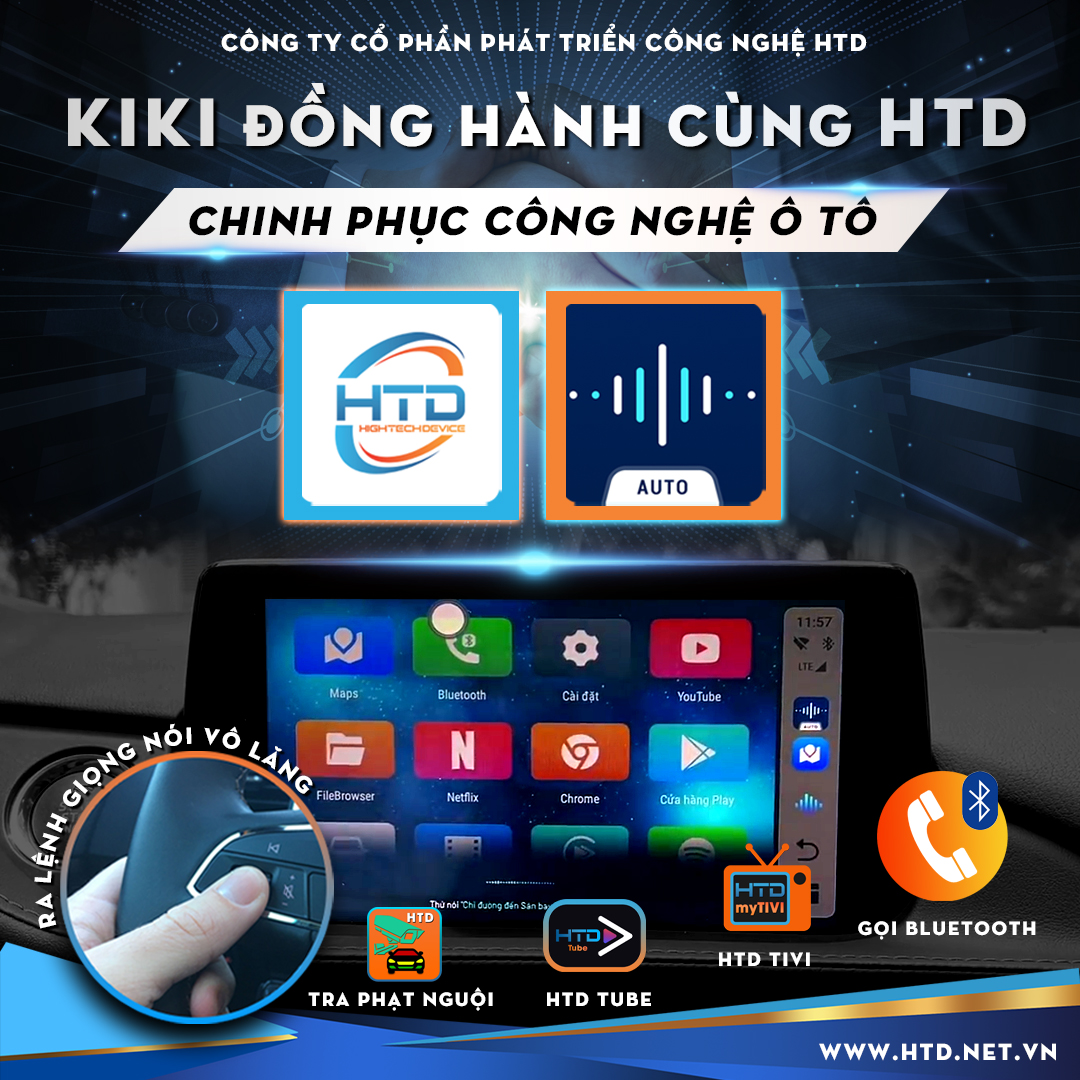 Tính năng giọng nói AI Kiki Auto trên android box cho ô tô HTD