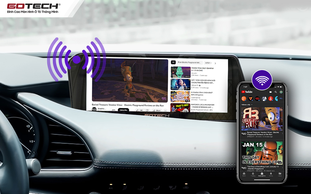 Màn hình Gotech GT Mazda New kết nối internet 4G