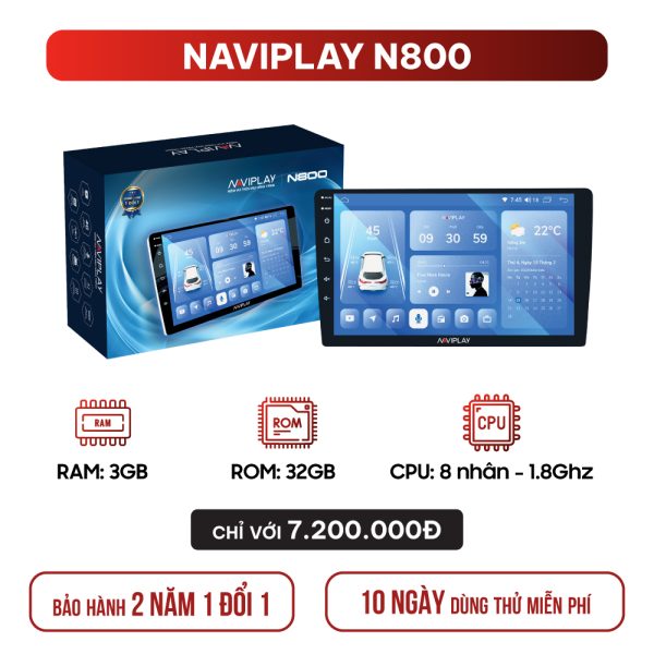 MÀN HÌNH ANDROID Ô TÔ NAVIPLAY N800