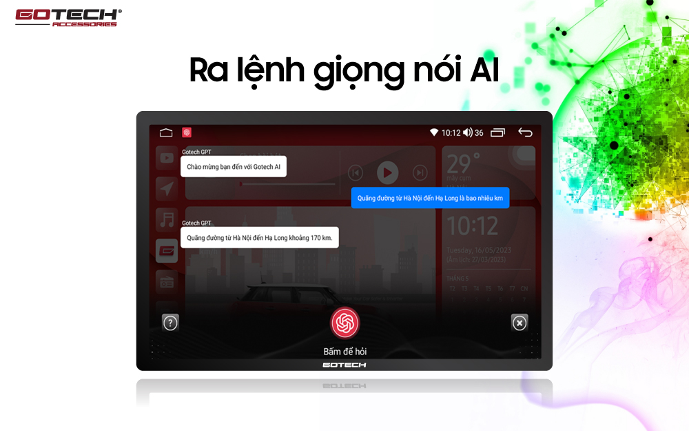 Màn hình ô tô thông minh GTS4 ra lệnh giọng nói