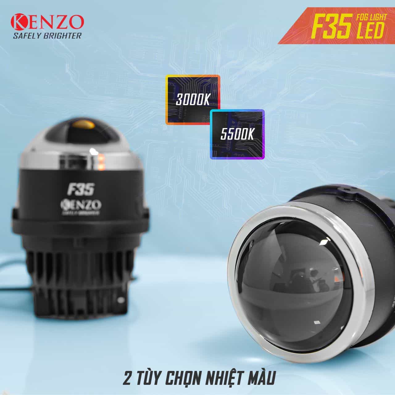 bi led gam kenzo nhiet mau 3000k va 5500k