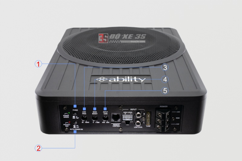 Các Swicth có thể can thiệp để thu về tiếng Bass tốt nhất khi lắp đặt SUB gầm ô tô Ability can-chinh-loa-sub-o-to-ability-at-10s