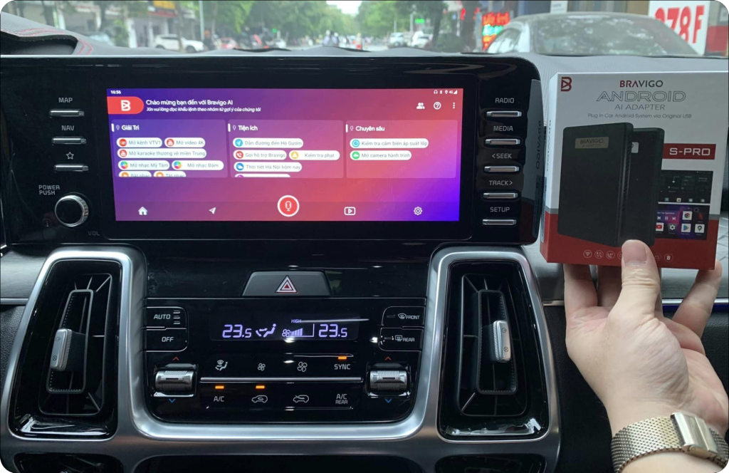 Ảnh thực tế android box cho ô tô